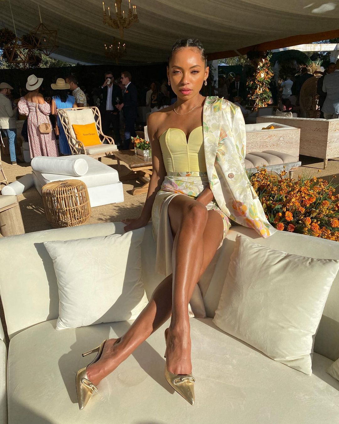 Logan Browning loves her Catena Gold Mules  serenauziyel US