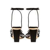 Ophilia Black High-Heel Lace-Up Sandal