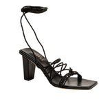 Ophilia Black High-Heel Lace-Up Sandal