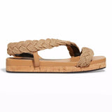 Ronda Latte & Natural Flatform Asymmetric Flat Sandal