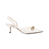 Catena Off White Slingback Mid-Heel Mule Pump