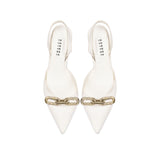 Catena Off White Slingback Mid-Heel Mule Pump