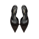 Catena Black Slingback Mid-Heel Mule Pump