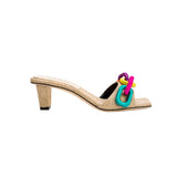 Catena Natural & Rainbow Mid-Heel Sandal