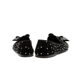 Fiocco Black Stud Flat Moccasin