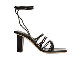 Ophilia Black High-Heel Lace-Up Sandal