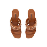 Almeria Camello Block-Heel Strap Sandal