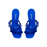 Catena Notte Sapphire High-Heel Two Strap Sandal