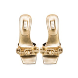 Catena Gold Mid-Heel Sandal