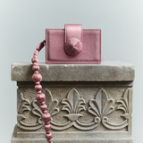 Alessa Metallic Pink Card Holder