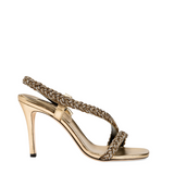 Ronda Gold High-Heel Asymmetric Sandal