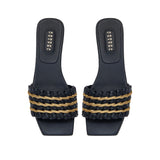 Aurnia Black Flat Sandal