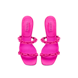 Catena Notte Fuchsia High-Heel Two Strap Sandal