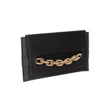 Catena Black & Gold Envelope Satin Clutch