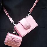 Alessa Metallic Pink Card Holder