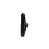 Catena Black Leather Envelope Gusset Clutch