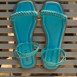 Rovena Aqua Flat Ankle Cross Sandal