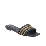 Aurnia Black Flat Sandal