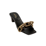 Catena Black Mid-Heel Sandal