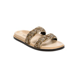 Ronda Nude & Antique Gold Flat Comfort Slides