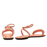 Rovena Peach Flat Removable Ankle Sandal