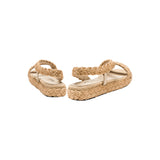 Ronda Latte & Natural Flatform Asymmetric Flat Sandal