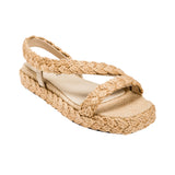 Ronda Latte & Natural Flatform Asymmetric Flat Sandal