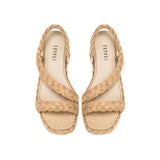 Ronda Latte & Natural Flatform Asymmetric Flat Sandal