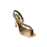 Ronda Gold High-Heel Asymmetric Sandal