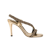 Ronda Gold High-Heel Asymmetric Sandal