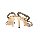 Ronda Gold High-Heel Asymmetric Sandal