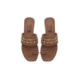 Almeria Camello Flat Toe Sandal