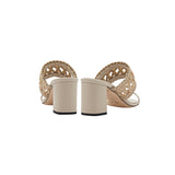 Almeria Nude Block-Heel Strap Sandal