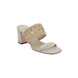 Almeria Nude Block-Heel Strap Sandal