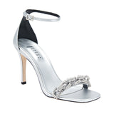 Catena Notte Silver & Glam High-Heel Ankle Sandal