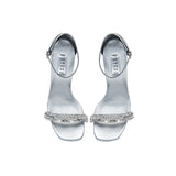 Catena Notte Silver & Glam High-Heel Ankle Sandal