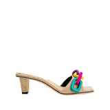 Catena Natural & Rainbow Mid-Heel Sandal