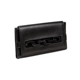 Catena Black Leather Envelope Gusset Clutch