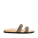 Ronda Nude & Antique Gold Flat Comfort Slides