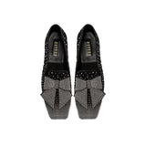 Fiocco Black Stud Flat Moccasin