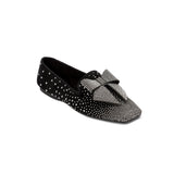 Fiocco Black Stud Flat Moccasin