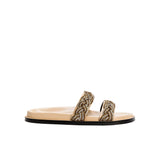 Ronda Nude & Antique Gold Flat Comfort Slides