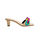 Catena Natural & Rainbow Mid-Heel Sandal