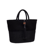 Melita Black & Black Large Tote Bag