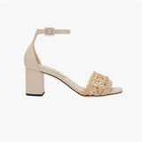 Almeria Nude Ankle Block-Heel Sandal