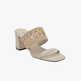 Almeria Nude Block-Heel Strap Sandal