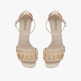 Almeria Nude Ankle Block-Heel Sandal