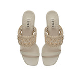 Almeria Nude Block-Heel Strap Sandal