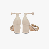 Almeria Nude Ankle Block-Heel Sandal