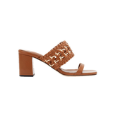 Almeria Camello Block-Heel Strap Sandal